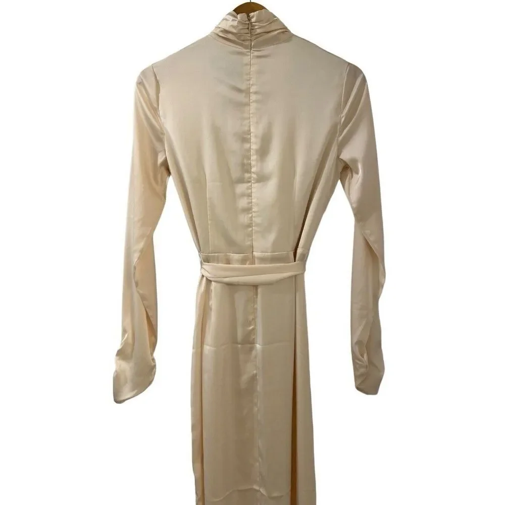Alexia Admor Mockneck MIDI Dress Champagne NWT Size 4 Women’s - Picture 11 of 14